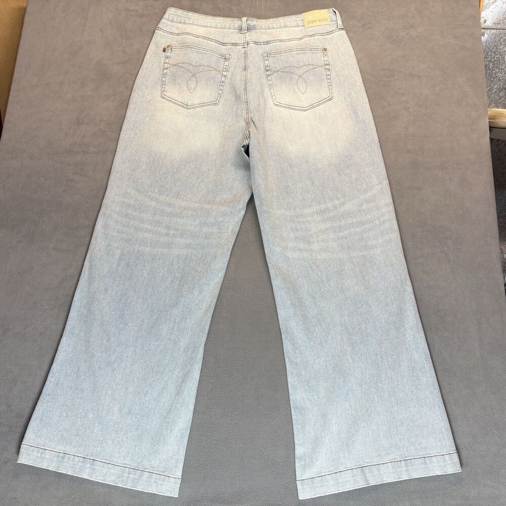 Judy Blue Size 20W Retro Wide Leg Jeans Light Wash High Rise Stretch Denim Boho - Picture 4 of 11